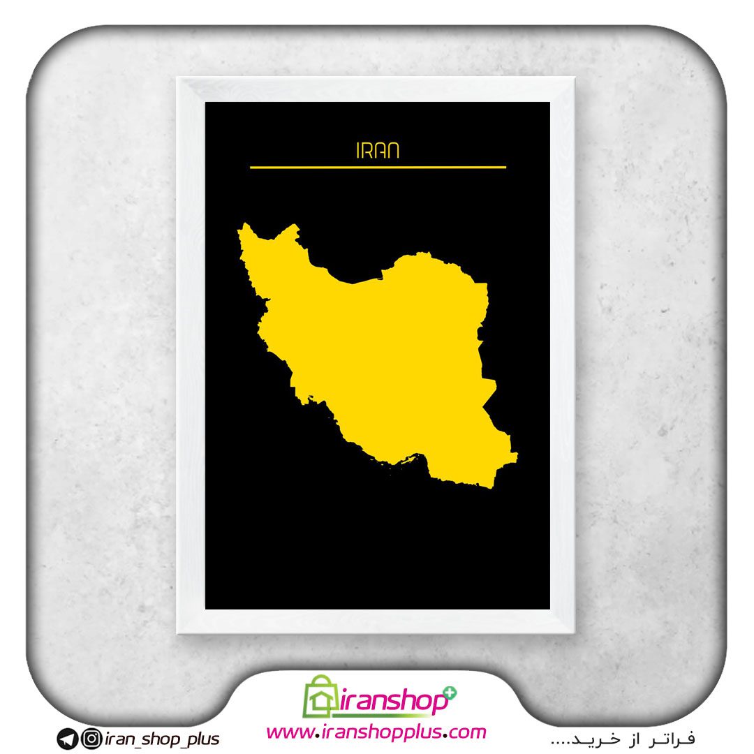 تابلو نقشه کشور ایران با تم Map Gold Poster