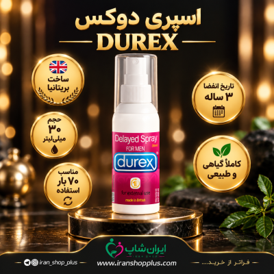 خرید و قیمت اسپری تاخیری دورکس Durex مدل Double Delay حجم 30 میلی لیتر / پیشنهاد ویژه ایران شاپ 42 اسپری تاخیری و نعوظ برند دورکس وزن 30 میلی گرم جدید