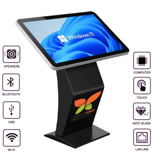 خرید و قیمت استند لمسی مدل خمیده Touch Stand Curve از سایز 19 اینچ تا 75 اینچ